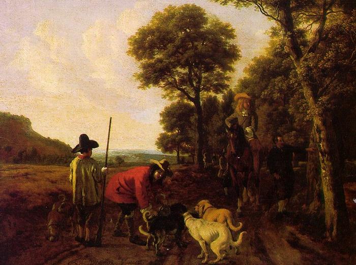 Ludolf de Jongh Hunters and Dogs oil painting image
